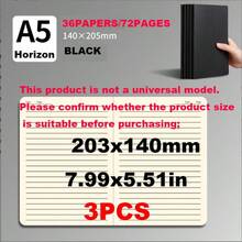 A5/B5 Kraft Paper/Black Notebook, Minimalist Stitched Workbook, Lined Grid, Student Notepad, Blank Notebook, Travel Journal, Unlined Sketchbook, Memo Diary, Planner, Office & School Supplies, Back To School Essentials