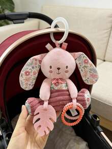 1 pieza Decoración colgante de asiento rosa, muñeca de sonido de cascabel suave y música para cochecito de bebé y silla de coche, muñeca sensorial calmante para bebé recién nacido, adecuada como regalo - Multicolor - Ver 7