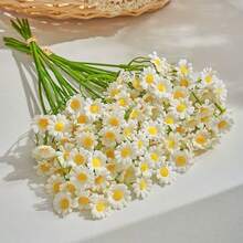 Kleiner künstlicher Gänseblümchen-Strauß, Kamille Gänseblümchen im Ins-Stil, Kunstblumen, Wohnzimmer Dekoration, Tischdekoration Blumenarrangement - Weiß - Übersicht 9