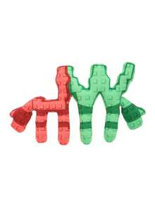 25厘米/9.84英寸宽或长“偷走脑残粉”毛绒玩具，印花WL红色和绿色毛绒动物，装饰创意礼物，适合儿童生日派对、家居装饰、女孩房间装饰、游戏收藏 - 紅綠色 - 查看 5