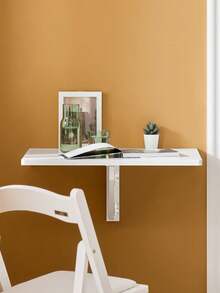 SoBuy 壁掛式折疊桌，廚房桌，兒童家具，筆記型電腦桌，餐桌，書桌，復古風格，尺寸約 60x26x40厘米（寬x高x深），吧台架，吧台桌，帶儲物功能的廚房吧台桌，餐桌，高腳桌，廚房折疊桌，壁掛式控制台桌，白色廚房吧台，廚房吧台家具，廚房吧台桌，廚房家具，廚房檯面，廚房桌，廚房吧台，站立式桌子，桌椅套裝，掛式折疊桌，壁桌，可折疊廚房板，餐廳吧台，站立式桌子，桌椅套裝，掛式折疊式桌，牆桌，可折疊的平面家具壁桌，可折疊廚房板 - 白色40T x 60B x 26H cm - 查看 2