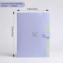 WADY Organizador de Archivos de Acordeon Carpeta de Archivos Expandible Folder Organizador with Bolsillos Morado - Morado - Ver 2