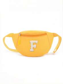 1pc DIY Girls Letter Print Crossbody Bag, Cute Shoulder Bag, Messenger Bag, Fanny Pack, Suitable For Daily Use, Outdoor, Travel, Hiking, Portable, Ideal Gift For Girls