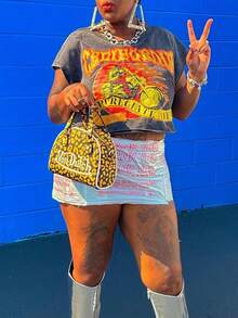 Petite Going Out Tops Women Print Tees For Women Casual Outfits For Women Round Neck Women Clothes Festival Outfits For Women - Dark Grey - View 8