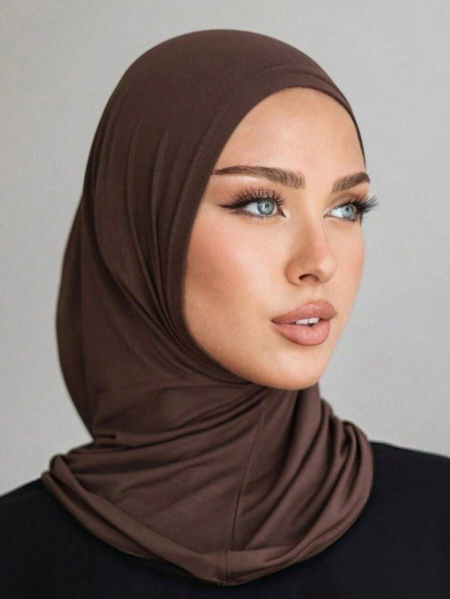 1件装女士纯色拉法帽面罩，带牙齿装饰，多功能颈套，弹性运动头带，透气舒适，适合日常生活、运动、瑜伽、健身和时尚穿搭。