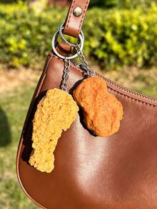 JELLOO 1/5 Fried Chicken Leg Keychain - Funny PVC Food Model, With Ring Buckle, Realistic Chicken Wing And Leg Design, Great Gift, Novelty Keychain | Interesting Design | Durable Keychain, Chicken Leg Keychain - Realistic Fried Chicken Keychain - View 6