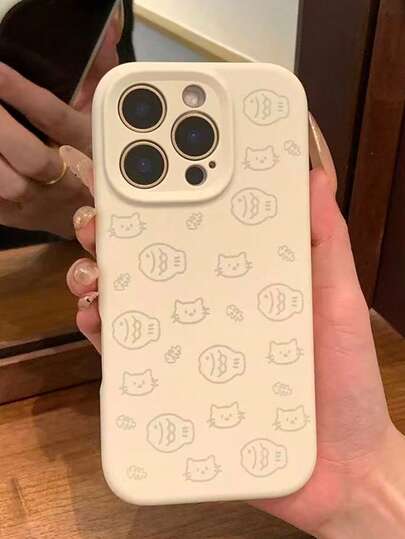 适用于 17、17 Pro Max、17 Air、17、16 Pro Max、16 Pro、16 Plus、16、15 Pro Max、15 Pro、15 Plus、12 Pro Max、12 Pro 的可爱猫鱼手机壳，适合女孩，可作为礼物送给亲戚、朋友、同学、闺蜜。