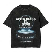 After Hours Til Dawn T Shirt Europe 2026 Hippie T-Shirts Short-Sleeve Aesthetic Tshirt Summer Cotton Comfortable Oversized Tees - Black - View 1