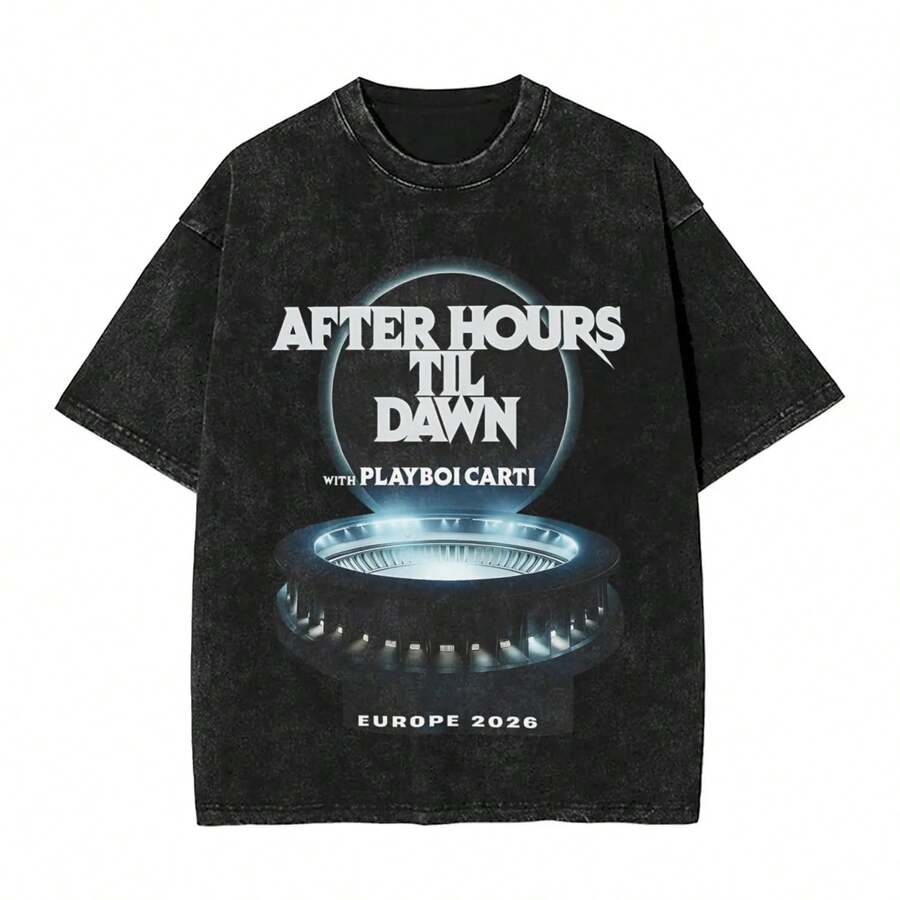 After Hours Til Dawn T Shirt Europe 2026 Hippie T-Shirts Short-Sleeve Aesthetic Tshirt Summer Cotton Comfortable Oversized Tees - Black - View 1