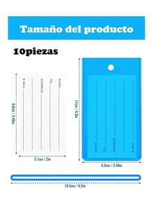 10 Identificadores De Maletas De Viaje, Identificador De Mochilas Niños, Tags Para Maleta Y Mochila, PVC Duradero 6.5x11cm, Ideal Para Viajes De Negocios Y Actividades Al Aire Libre,37410991 - Multicolor - Ver 2