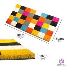Coir Door Mats Outdoor, Door Mat Outside Entrance, Welcome Mat Indoor, Doormat Outdoor, Funny Door Mats Outside, Coir Doormat 16\X27.5\ (Squares) - 方塊 - 查看 4
