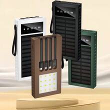 Power Bank 4 en 1 de 10000mAh con Panel Solar Carga Rápida Multifuncional Power Bank - Multicolor - Ver 10