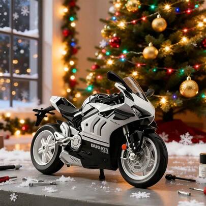 TendenciaDucati Montaje Moto Escala 1:10 Juguete Regalo Sonid Y LuzCalidad premium
