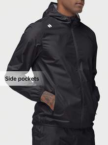 HOTSUIT Men's Long Sleeve Zip-Up Hooded Sauna Suit - Spring Fitness Workout Outfit, Valentine's Day Gift - Black - View 1