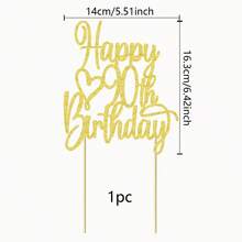 1 chiếc phụ kiện trang trí bánh sinh nhật lần thứ 90 lấp lánh vàng - Phụ kiện trang trí bánh sinh nhật lần thứ 90, Trang trí bánh kỷ niệm sinh nhật lần thứ 90, Trang trí bánh sinh nhật cho bữa tiệc sinh nhật lần thứ 90 - Nhiều màu - Xem 4
