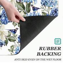 1 pieza Estera absorbente con estampado floral azul para cafetera, platos - Estera protectora absorbente de poliéster para encimera de cocina con respaldo de goma antideslizante, para decoración de cocina, bar en casa y mesa de comedor - Multicolor - Ver 9