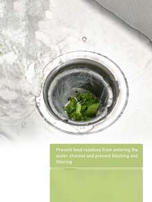 50-1000个白色厨房水槽滤网袋 - 一次性网状排水过滤器，采用细网布制成，可重复使用，弹性垃圾网防止堵塞，适用于水槽、浴室水槽、洗脸盆和地漏，厨房水槽排水过滤器，厨房必备品 - 白色 - 查看 4