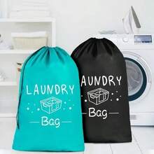 超大旅行洗衣袋，带抽绳，耐用结实，用于存放脏衣服，易于安装，旅行必备，4 种颜色可选，透明图案，抽绳封口，采用优质抗撕裂涤纶面料制成，可折叠，适合旅行、宿舍、邮轮等场合，可用作洗衣袋或收纳袋。 - 自選 - 查看 4