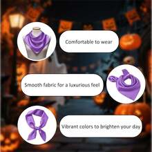 Lilike Silk Feeling Square Neck Scarf 28\ X 28\ Ascot For Women Men Retro Cosplay Halloween Accessory,28inchx28inch,Purple - 紫色 - 查看 7