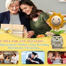 KUA'HOME - Mini muñeca de girasol de ganchillo hecho a mano flor de felpa positiva bonito adorno de decoracion de computadora regalos de animacion para mujeres regalos de cumpleaños para amigos y - Girasol-1 - Ver 5