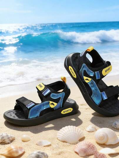 Unisex Casual Slippers For Teens, Students, Beach, Outdoor Hiking, Sports, Breathable Soft Comfortable, Easy Hook And Loop Wear