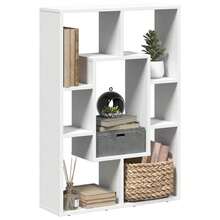 Larryhot Libreria Bianca 63x20x90 cm in Legno Massello, Facile da assemblare, dall'estetica elegante e raffinata, pratica per riporre gli oggetti, la scelta ideale per l'organizzazione e la decorazione domestica - Bianco - Visualizzare 1