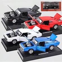 TendenciaDodge Challenger Coche De Juguete Miniatura Metal Autos 1:32Calidad premium - Negro - Ver 5