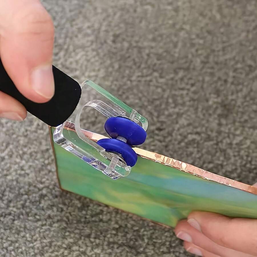 1台铝箔压边机，带双弹簧辊的抛光工具，可调节手持式铝箔和玻璃抛光工具 - 彩色 - 查看 1