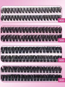 Caja de regalo Kit de extensión de pestañas DIY - Pestañas en racimo con estilo de libro con adhesivo y sellador, removedor, pinzas y brochas, regalo de maquillaje perfecto - Rosa - Ver 9