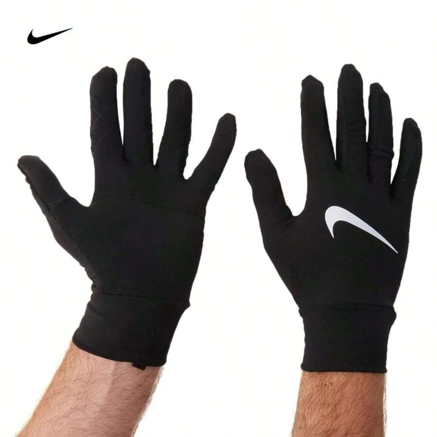 Guantes de entrenamiento Nike Pacer Therma-FIT negros para clima frío, aptos para ciclismo, senderismo, correr al aire libre, compatibles con pantalla táctil, unisex HM6830-082 - Negro - Ver 1