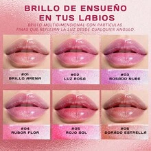 TendenciaLip Gloss Con Glitter Multicolor, Alto Brillo Brillo LabialCalidad premium - Rosado Nube - Ver 7