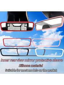 Funda protectora de silicona multicolor para el espejo interior del coche, ajuste flexible y elástico, decoración femenina para el coche, anti-golpes, accesorios de modificación universal, ¡conviértelo en una línea hermosa en tu coche! - A - Ver 6