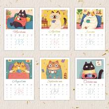 Tlenpo 1 件 2026 年日历，卡通手绘猫主题日历 - 宠物猫，12 种不同的华丽图案，工作猫，2026 年挂历，12 个月计划表，非常适合生日、圣诞节、新年礼物，包含美国标准版 - 單件 - 查看 7