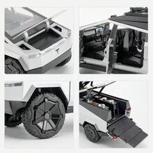 TendenciaTesla Cybertruck Edición Camping Miniatura Metal 1:32Calidad premium - Gris - Ver 4
