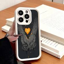 Funda de teléfono de moda, compatible con varios modelos de ,  y , diseño de corazón en manos para fundas de ,  y , funda protectora para teléfono, regalo de pareja para novio o novia, presente de vacaciones, este es un regalo popular para amigos o socios, adecuado para ocasiones de negocios. Duradera, resistente a las manchas y a las huellas dactilares, esta nueva funda para teléfono de hombres y mujeres es un gran regalo. - Blanco - Ver 2