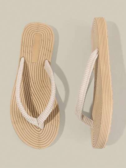 Sandalias de tiras con volantes elegantes para mujer, chanclas cómodas a rayas para fiestas, playa y todas las estaciones