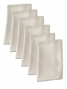 2/6条装米色多功能水洗褶皱餐巾，经典方形柔软舒适可重复使用餐巾，适合婚礼庆典和派对装饰 - 米色 - 查看 7