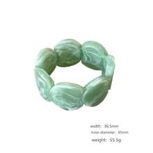 1PC Irregular Round Resin Stretch Bracelet, Minimalist Luxury Unique Design For Women Daily Wear Party Gift All Seasons Fashion Jewelry - 米色拉卡絲 - 查看 5
