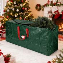 Saco para guardar árvore de Natal com grande capacidade, adequado para árvores de 2,1 a 2,7 metros, caixa de transporte impermeável e resistente à poeira, saco de armazenamento impermeável para uso externo, presente de Natal e Ano Novo, saco para guardar árvore. - Multicolorido - Ver 2
