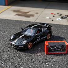 TendenciaColeccion De Escala Coche Juguete  911 Con Luz 1:32Calidad premium - Negro - Ver 3
