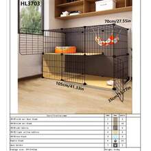 2-Tier Cat Cage, Indoor Cat House With Large Space, Cat Condo Furniture - Multicolor - View 9