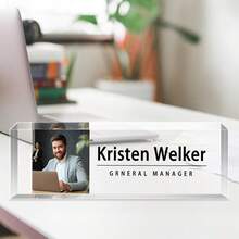 Customized Acrylic Desktop Nameplate - Personalized Office Decor, Suitable For Colleagues, Bosses, Teachers, Nurses - Ideal Employee Appreciation Gift (With Logo), Office Desk Accessory - Multicolor - View 19