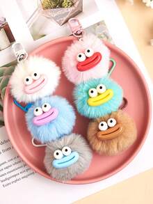 Funny Cute Sausage Mouth Plush Ball Keychain, Novelty Couple Keychain, Backpack Decor, Dorm Gift, Plush Ball Pendant Keychain, Car Keychain, Bag Earphone Pendant Decor Keychain Accessories, Couple Keychain, Birthday Gift, Anniversary Gift - Multicolor - View 7