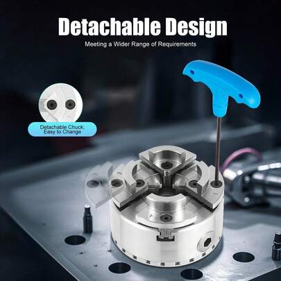 4-Jaw Self Centering Chuck, 96-125mm Adjustable Clamping Range With 3000RPM Max Speed, M33 Thread For Wood Lathes, For Woodworking Turning Operations