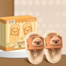 2pcs Creative Rubber Erasers, Cute Slipper Shaped Erasers, Cartoon Animal Design Erasers