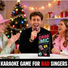 Lucky Egg  Family Interactive Game, Family Karaoke Board Game Set With Foam Microphone, 125 Bad Lyric Cards, 8+ Years Old, 2-10 Players, Funny Kids Gift For Festival Parties - A - Xem 2