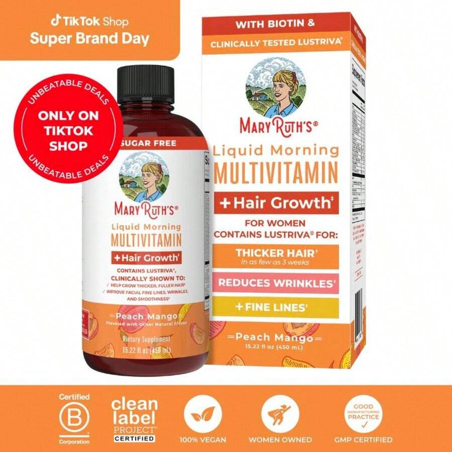 Miriyalyad 1PCS Liquid Multivitamin + Hair Growth With Clinically Tested- Thicker Hair - Reduce Wrinkles & Fine Lines - Haircare - 15.22 Fl Oz Holiday Essentials[Free Shipping ](2026 Latest Version) - 1PCS - 查看 1