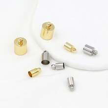 Cord Ends Caps Leather Cord Clasp For DIY Tassel Bracelet Necklace Pendant Jewelry Making - Bạc - Xem 3