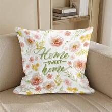 1件/4件装兔子、胡萝卜和花卉图案抱枕套，现代涤纶平纹印花，45厘米*45厘米，家居装饰沙发靠垫套，复活节 - 彩色 - 查看 6