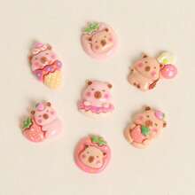 1/20/50个卡通水豚，夜光卡通仓鼠水豚混合树脂装饰品，水豚主题，适合作为礼物、生日和节日礼物、派对惊喜、卡通配件和小摆件、节日派对小礼物、理想的小礼物、派对礼品袋填充物、恶作剧和花园装饰 - 彩色 - 查看 7